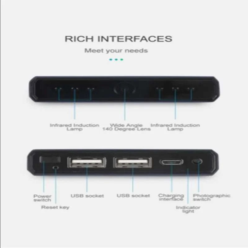 WiFi Power Bank Hidden Camera with Wireless Charging for iOS Android-Excluding card
