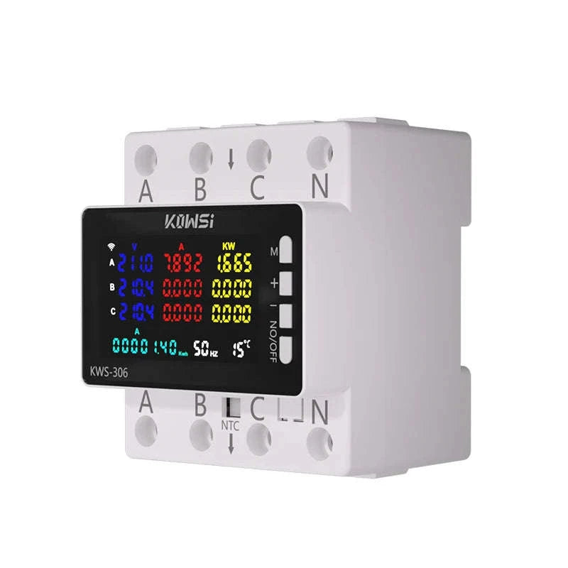 WiFi Power Energy Meter AC Monitor with 3‑Phase Protection-KWS-306WF with wifi