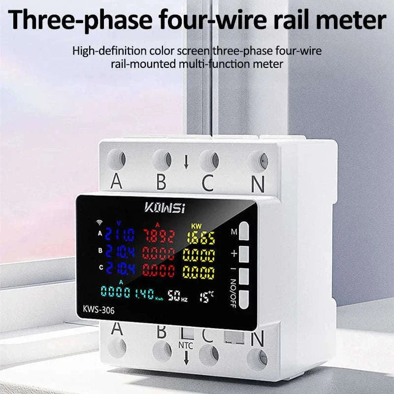 WiFi Power Energy Meter AC Monitor with 3-Phase Protection-KWS-306WF with wifi