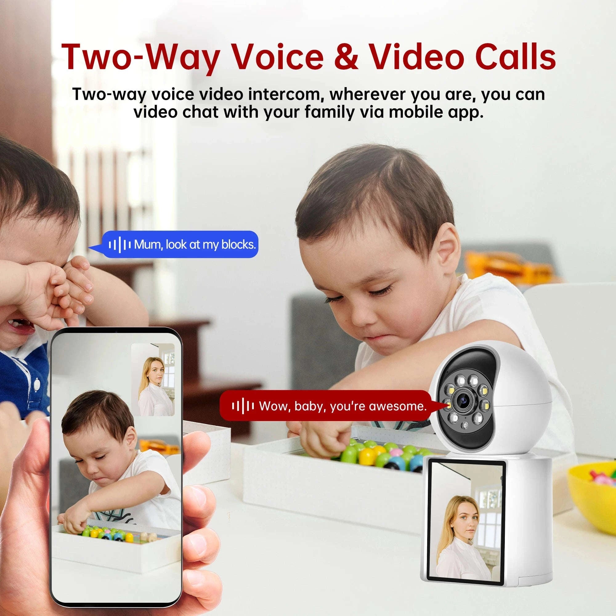 WiFi PTZ Baby IP Camera with 2.8 Inch Screen and Two-Way Audio-3MP WIFI Camera / US Plug / 3.6mm|United States