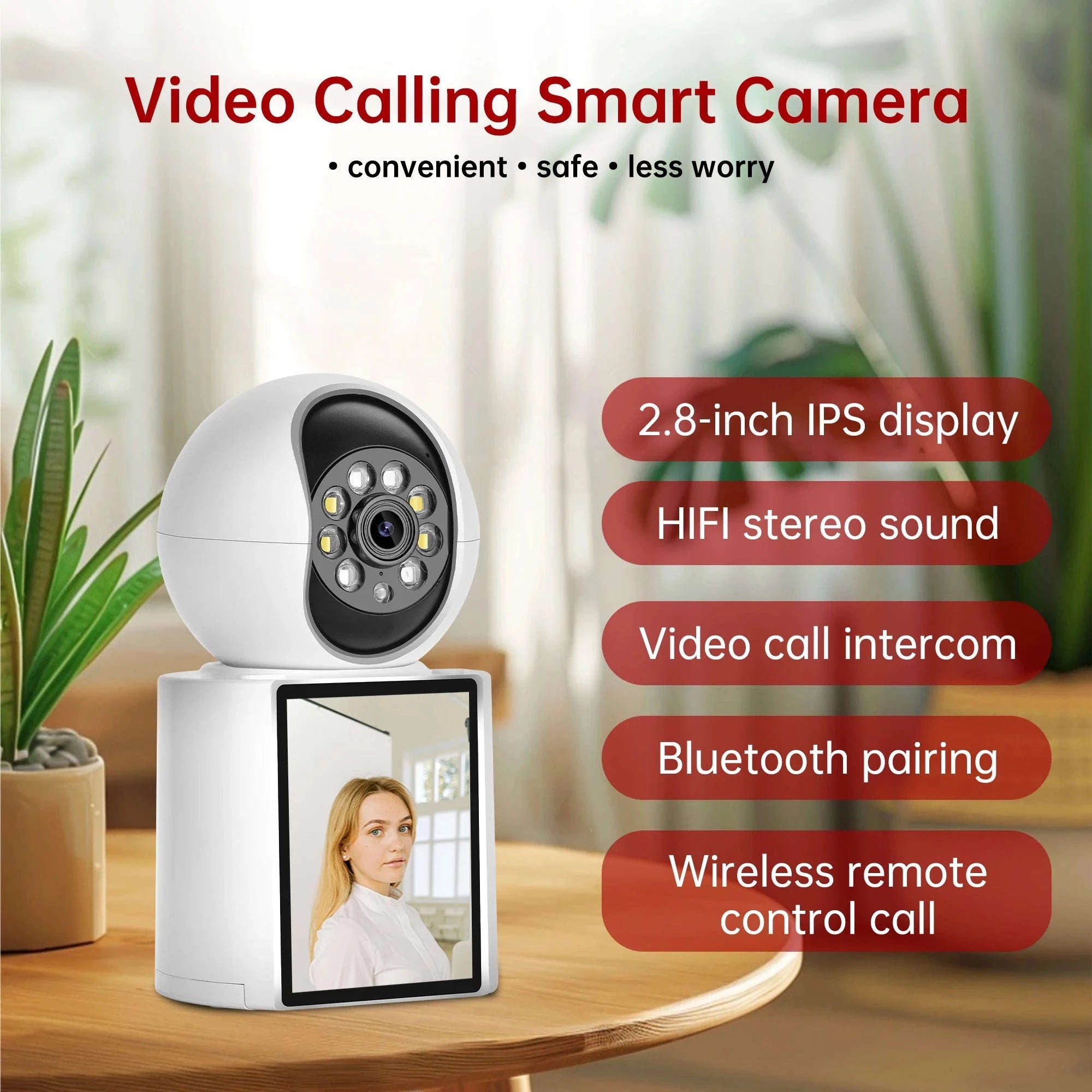 WiFi PTZ Baby IP Camera with 2.8 Inch Screen and Two-Way Audio-3MP WIFI Camera / US Plug / 3.6mm|United States