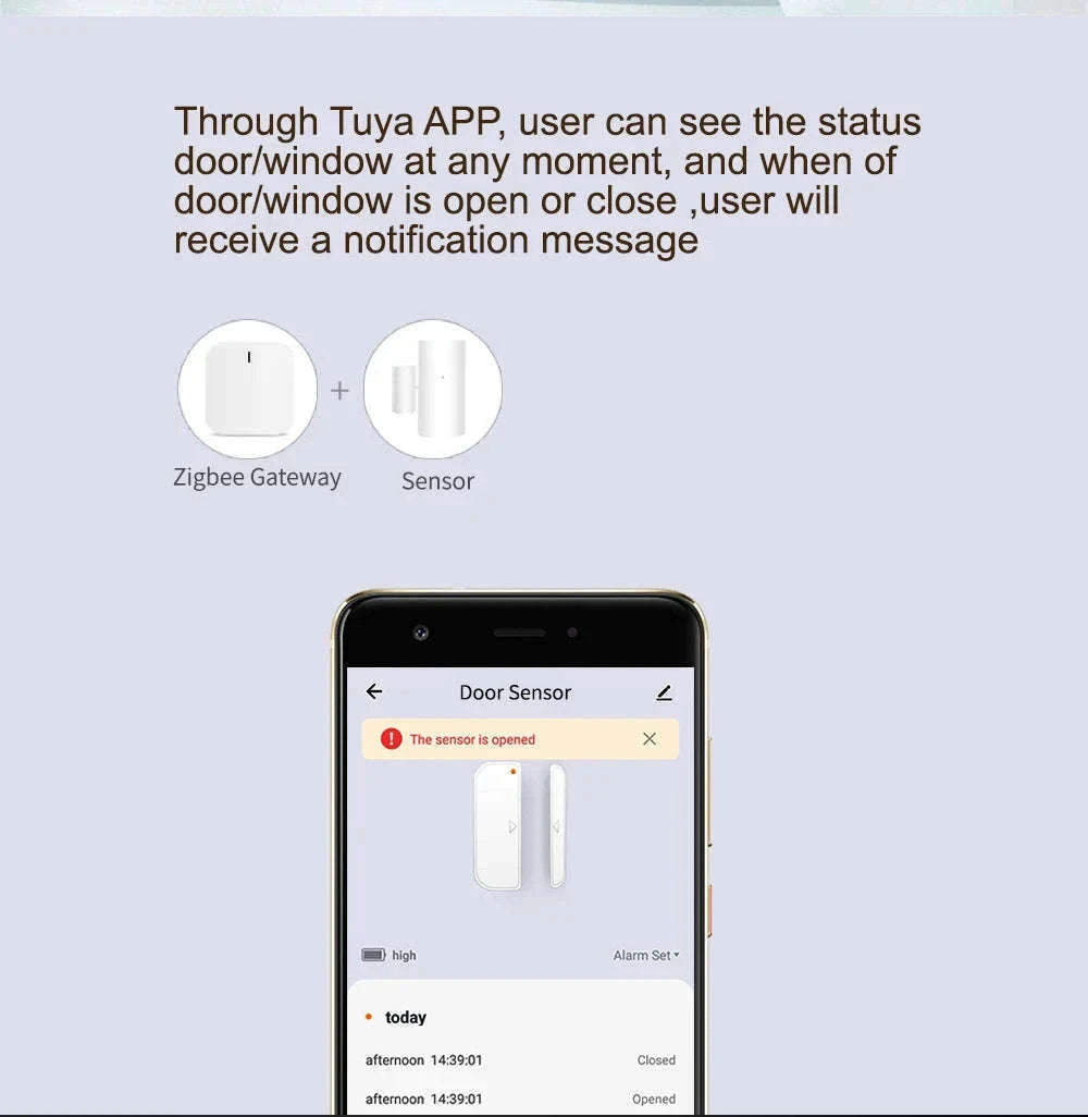 WiFi Smart Door & Window Sensor with App Alerts and Alexa Support-