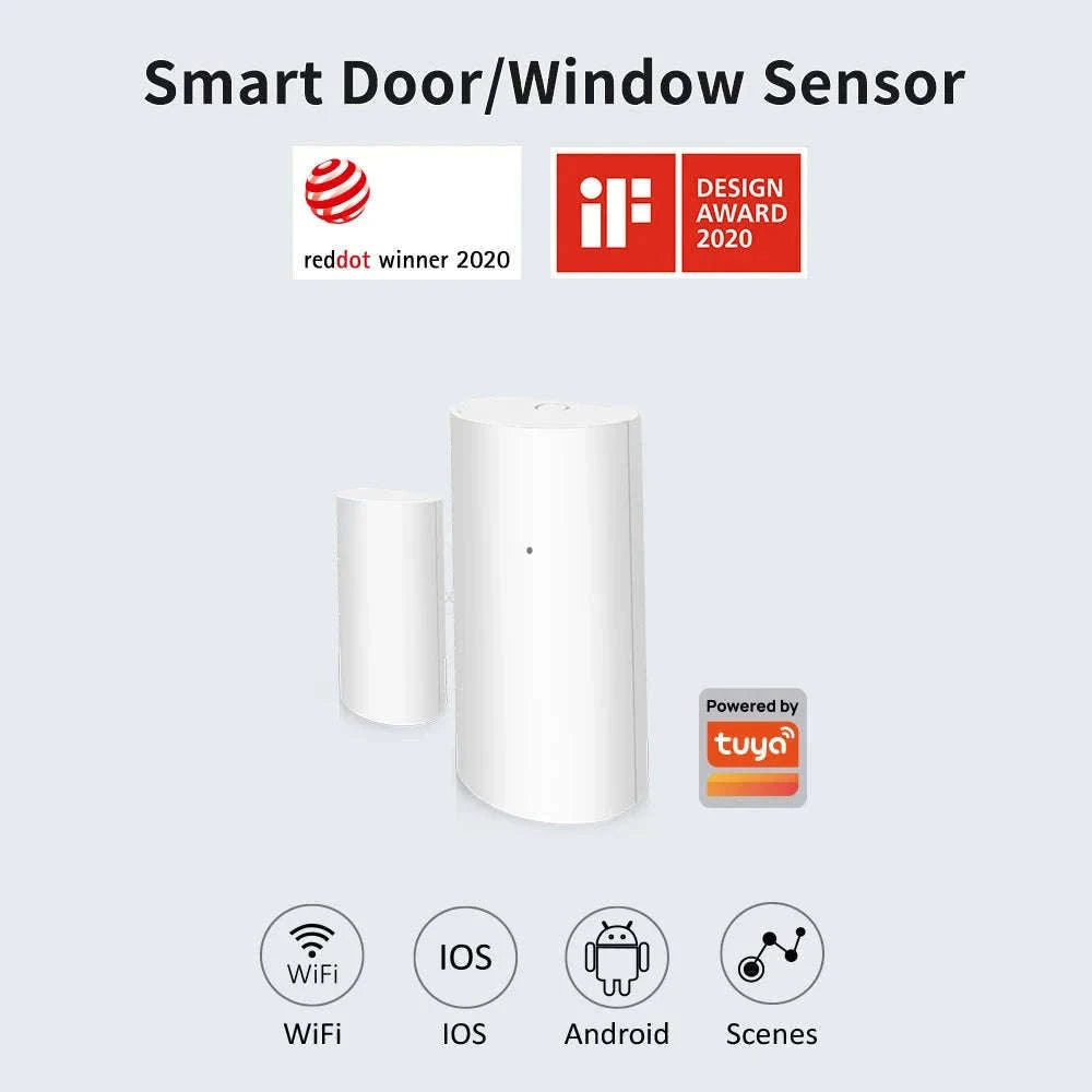 WiFi Smart Door & Window Sensor with App Alerts and Alexa Support-