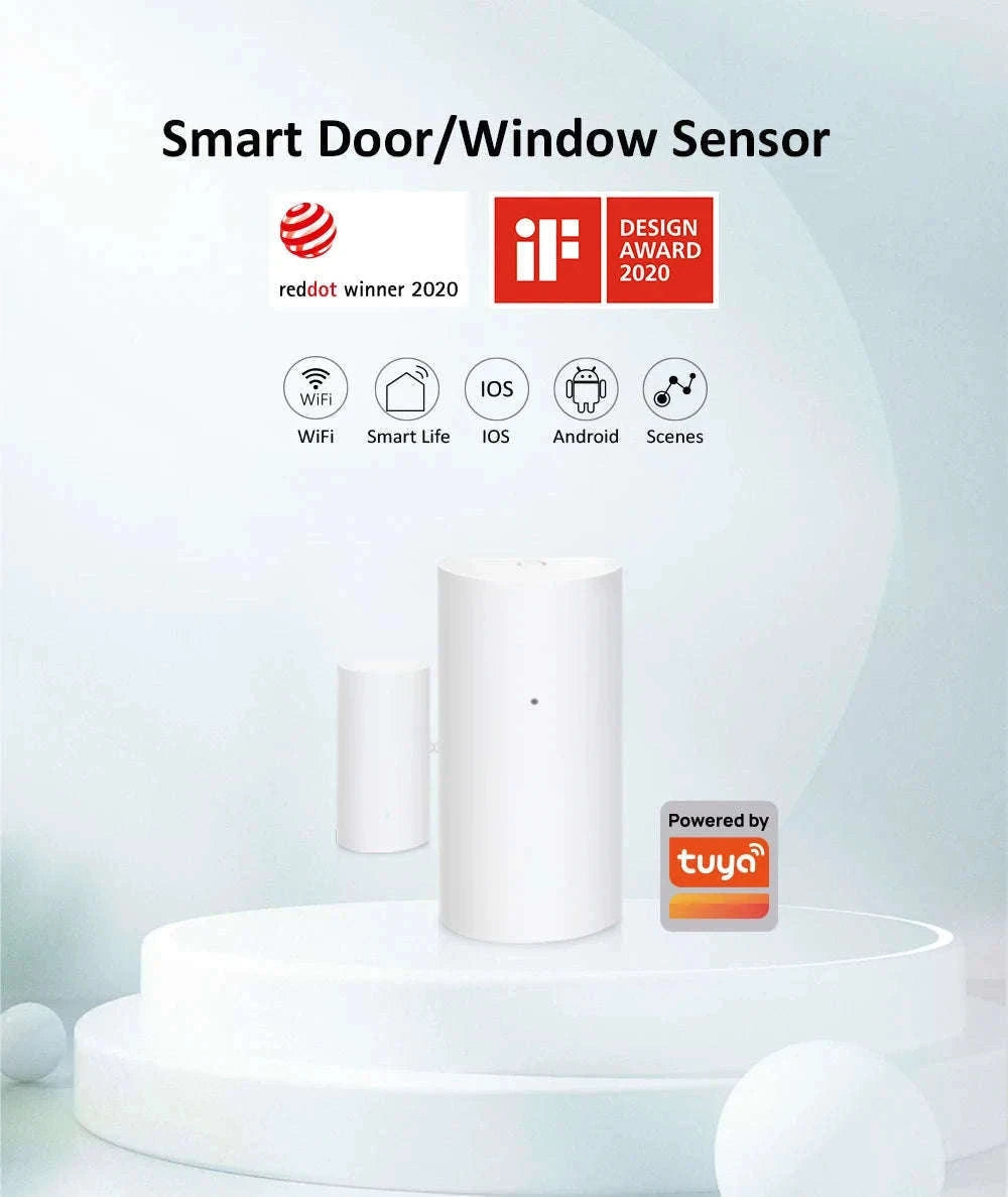WiFi Smart Door & Window Sensor with App Alerts and Alexa Support-