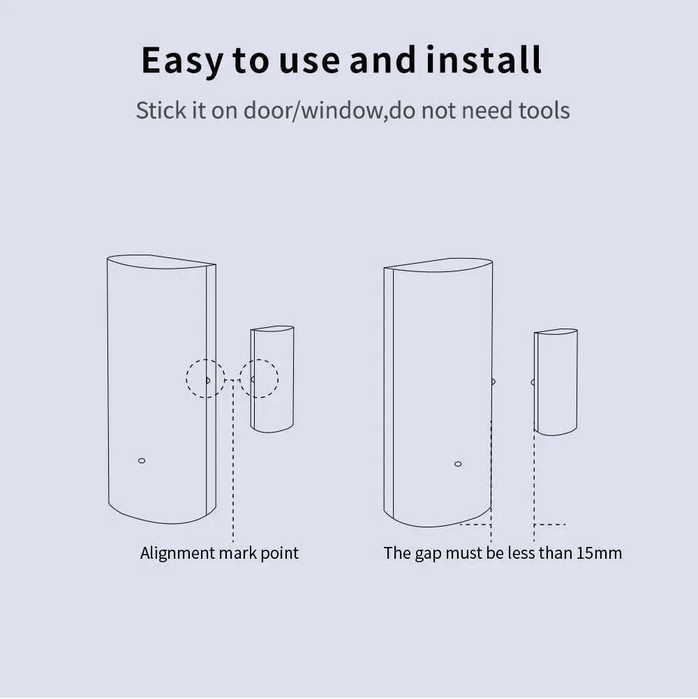 WiFi Smart Door & Window Sensor with App Alerts and Alexa Support-