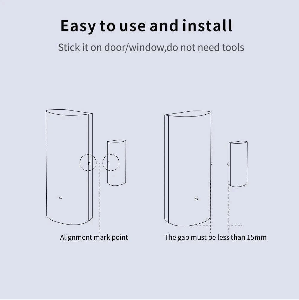WiFi Smart Door & Window Sensor with App Alerts and Alexa Support-tuya wifi