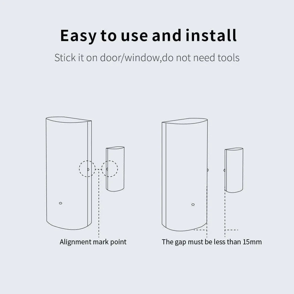 WiFi Smart Door & Window Sensor with App Alerts and Alexa Support-tuya wifi