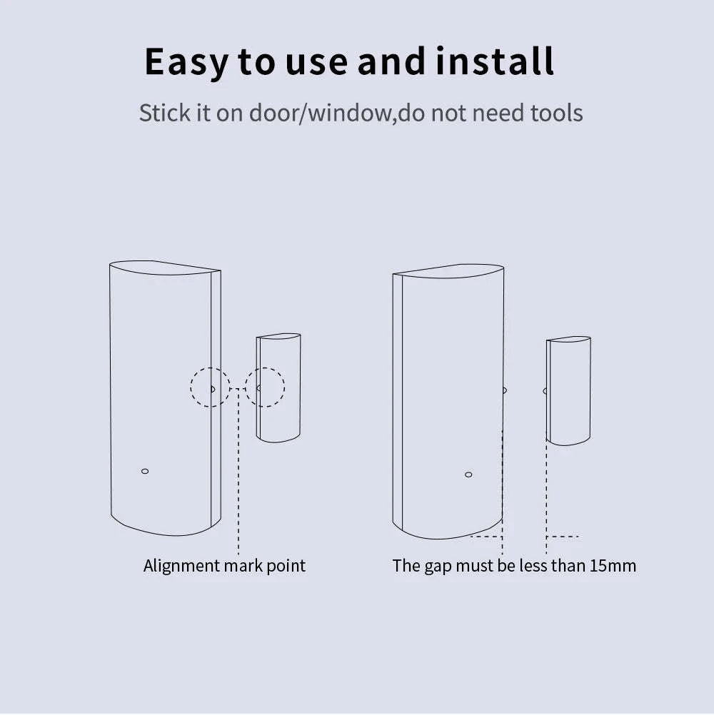 WiFi Smart Door & Window Sensor with App Alerts and Alexa Support-tuya wifi