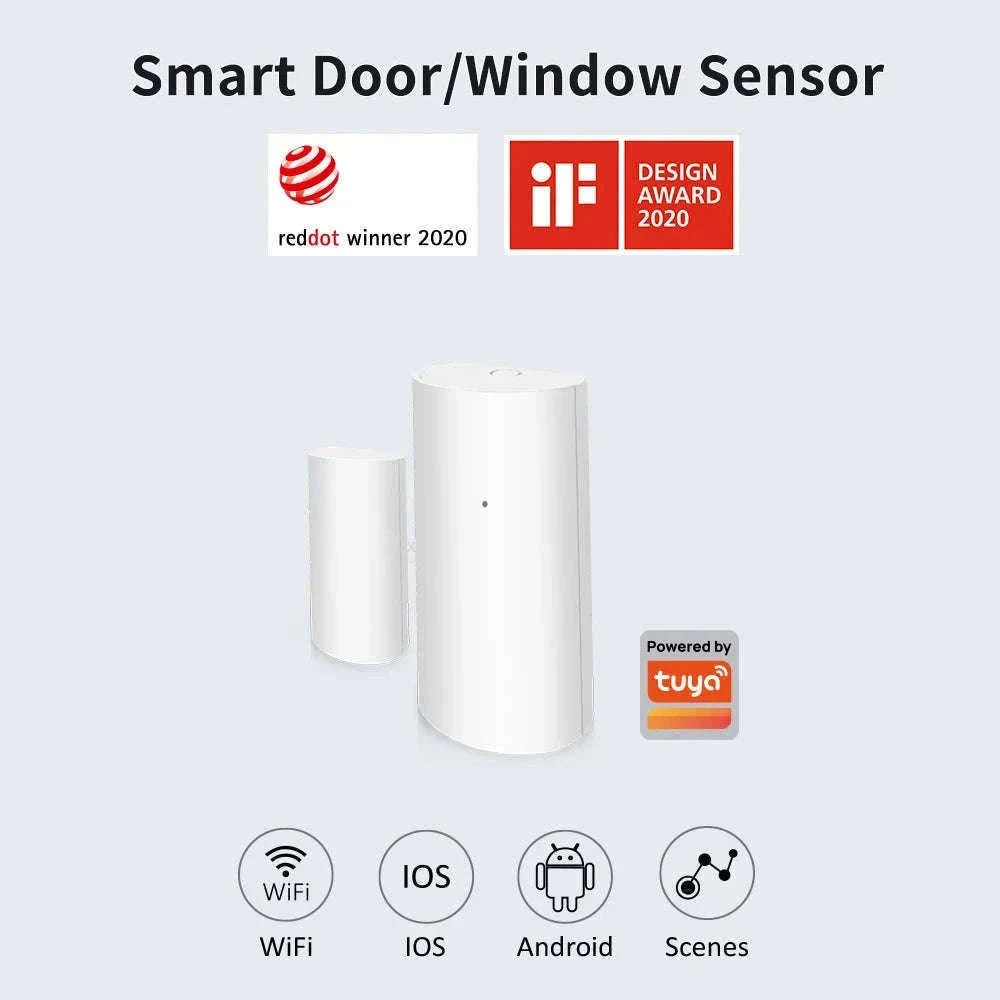 WiFi Smart Door & Window Sensor with App Alerts and Alexa Support-tuya wifi