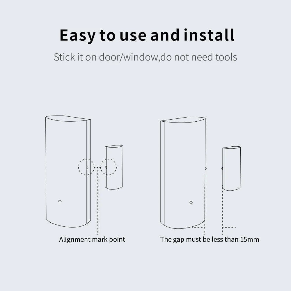 WiFi Smart Door & Window Sensor with App Alerts and Alexa Support-tuya wifi