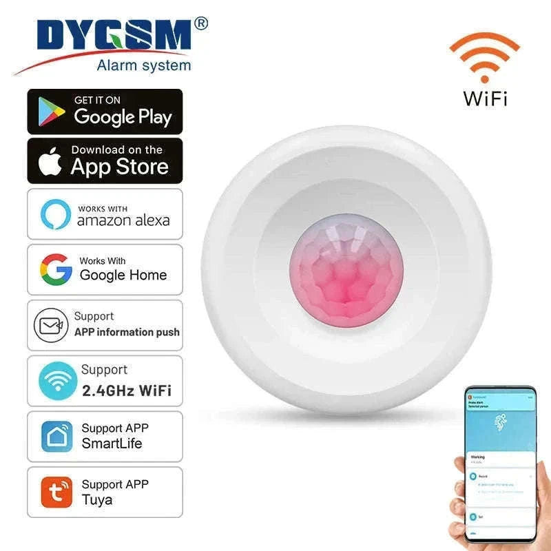 WiFi Smart PIR Motion Sensor for Smart Home Monitoring-Default Title
