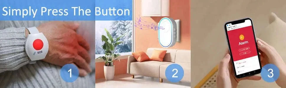 WiFi SOS Emergency Alert System with Caregiver App Notifications-UK Plug