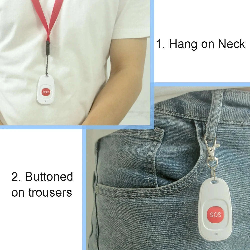 WiFi SOS Emergency Alert System with Caregiver App Notifications-UK Plug