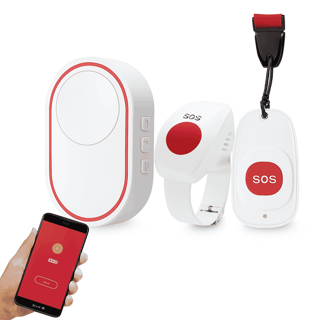 WiFi SOS Emergency Alert System with Caregiver App Notifications-UK Plug