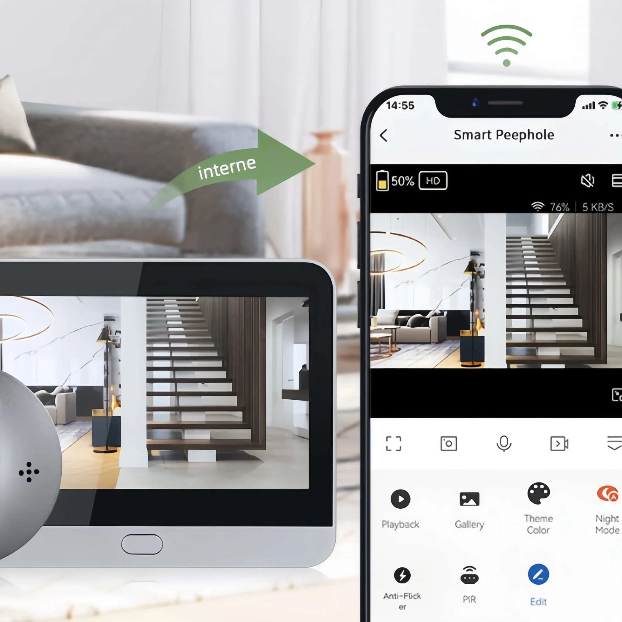 WiFi Video Doorbell HD Night Vision Smart Security Camera-GERMANY