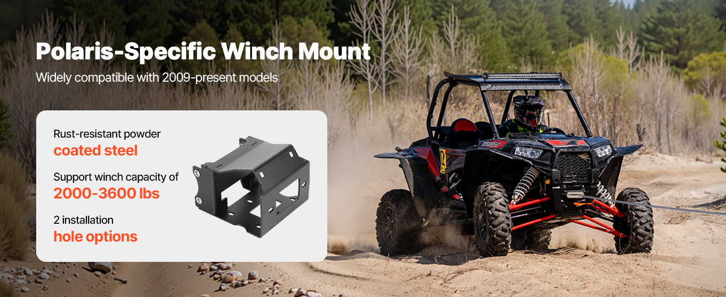 Trailer Hitch Winch Mount 2000–3600 lbs for Polaris Sportsman 2009+