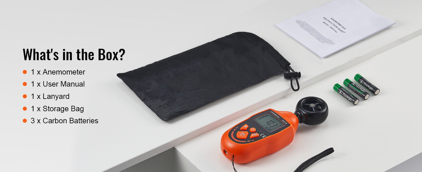 Handheld Digital Anemometer Wind Speed Meter with LED Backlight