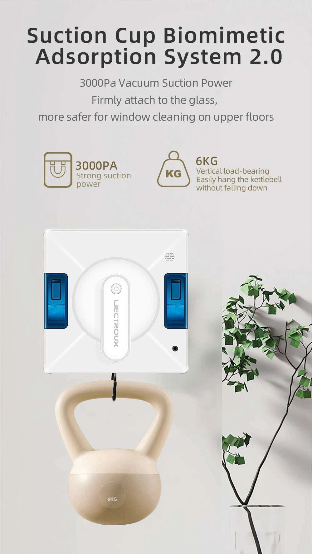 Window Cleaning Robot with Smart Navigation & 4-Way Water Spray-white / Saudi Arabia / Yes
