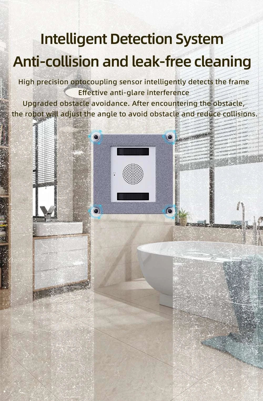 Window Cleaning Robot with Smart Navigation & 4-Way Water Spray-white / Saudi Arabia / Yes