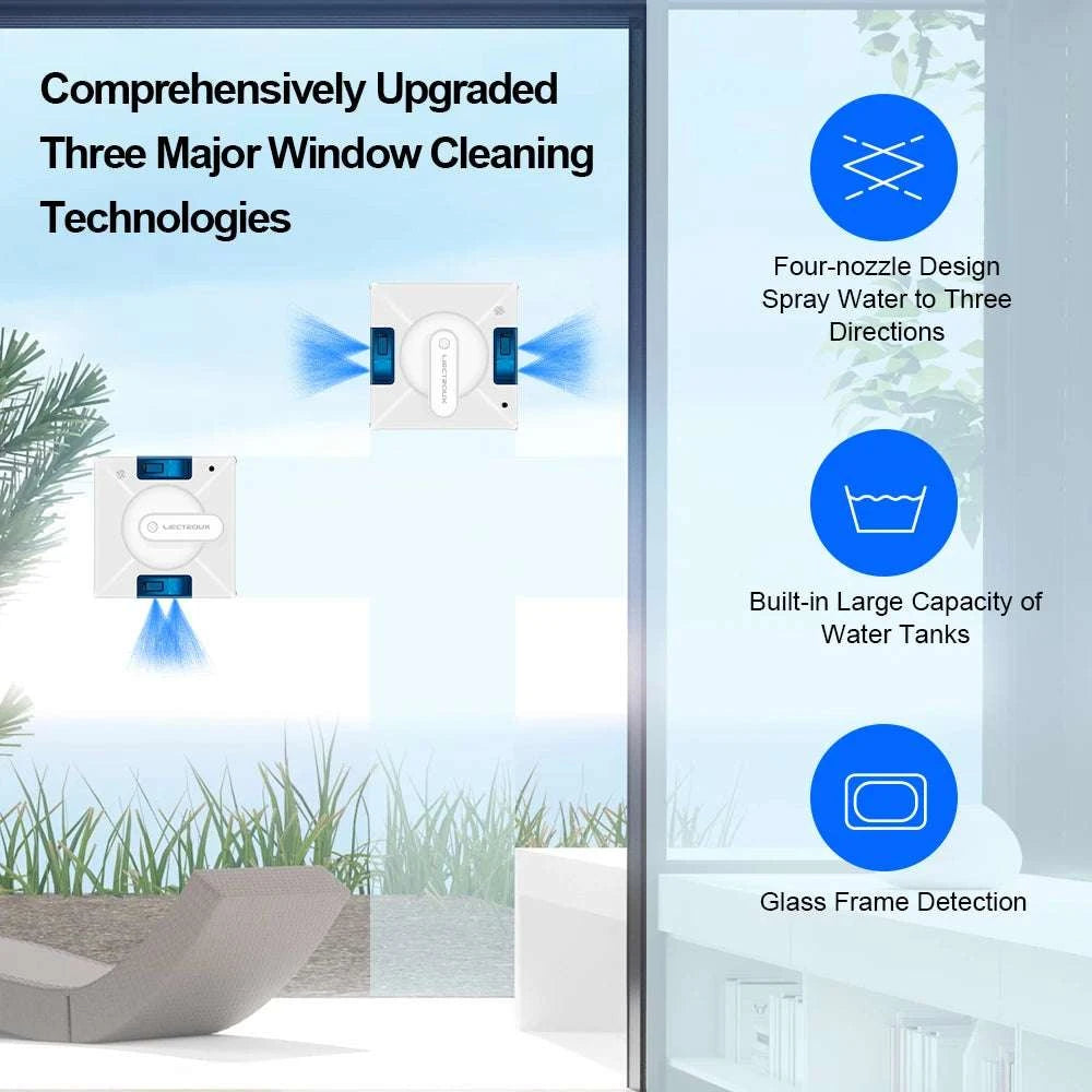 Window Cleaning Robot with Smart Navigation & 4-Way Water Spray-white / Saudi Arabia / Yes
