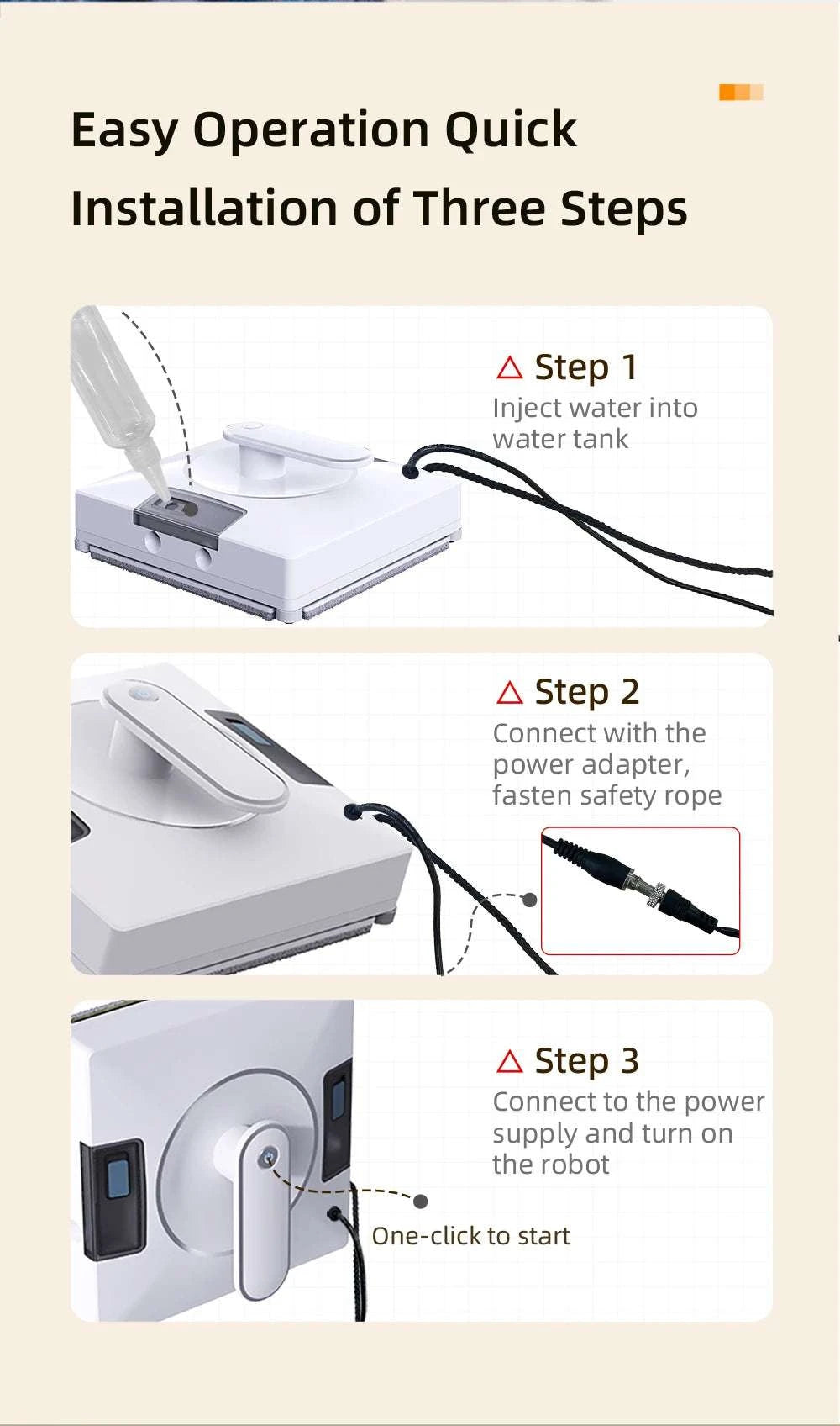 Window Cleaning Robot with Smart Navigation & 4-Way Water Spray-white / Saudi Arabia / Yes