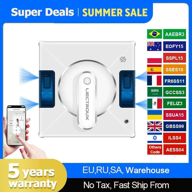 Window Cleaning Robot with Smart Navigation & 4-Way Water Spray-white / Saudi Arabia / Yes
