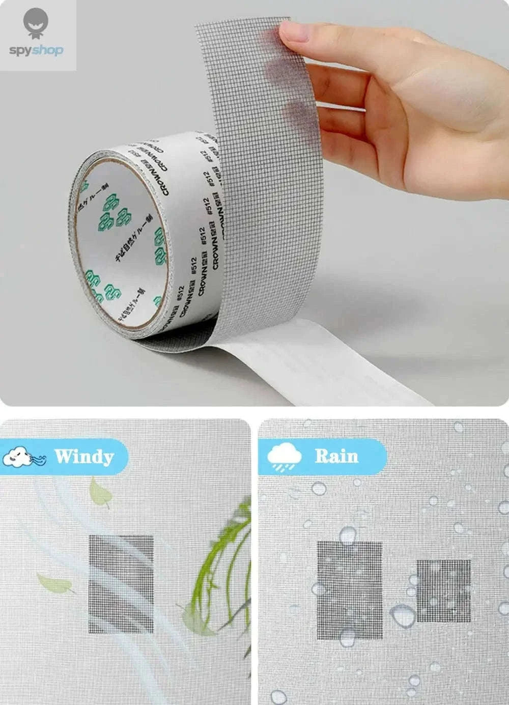 Window Screen Repair Tape for Fast Screen Patching-black