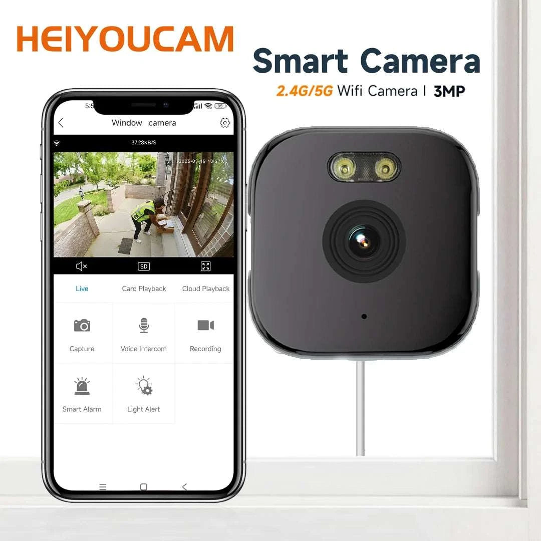 Window Security Camera with 3MP Video & Full-Color Night Vision-2.4G 5G Camera PRO