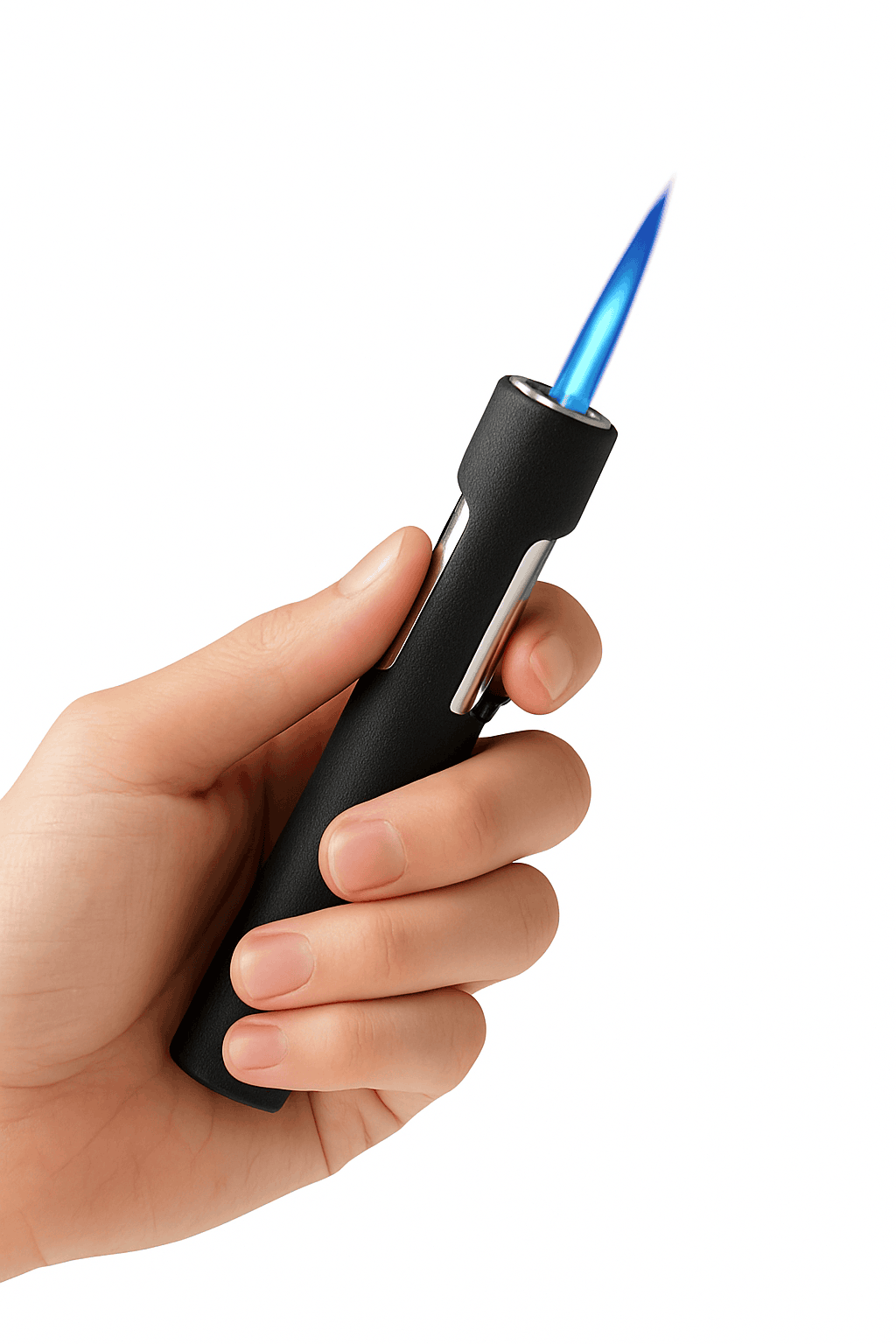 Windproof Blue Jet Flame Mini Refillable Torch Lighter-Matte Black / United States