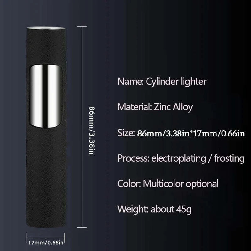 Windproof Blue Jet Flame Mini Refillable Torch Lighter-Matte Black / United States