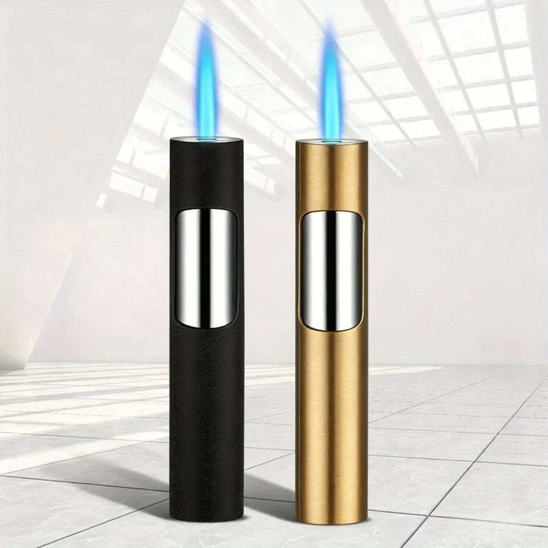 Windproof Blue Jet Flame Mini Refillable Torch Lighter-Matte Black / United States