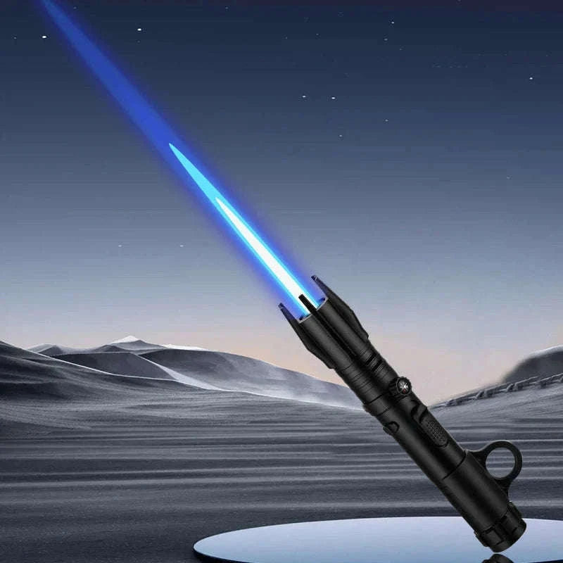 Windproof Butane Torch Lighter with Adjustable Blue Flame-K39 Black