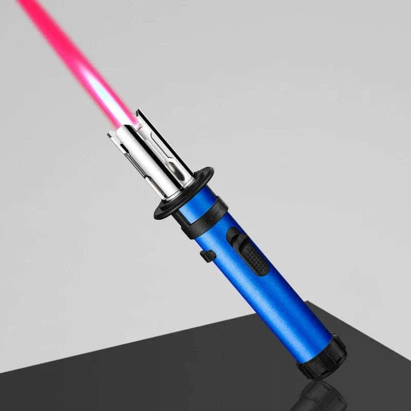 Windproof Butane Torch Lighter with Adjustable Blue Flame-K39 Black