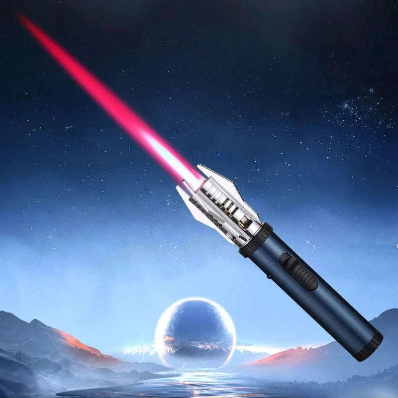 Windproof Butane Torch Lighter with Adjustable Blue Flame-K39 Black