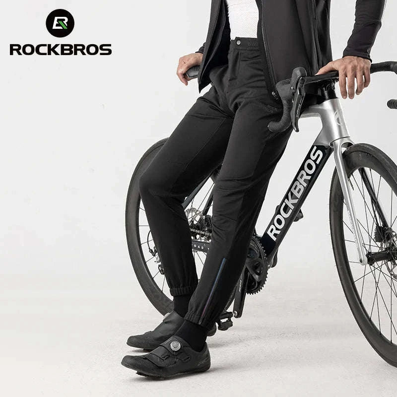 Windproof Fleece Cycling Pants for Cold Weather Riding-YPK046-GR / Asian XL(EUR L)