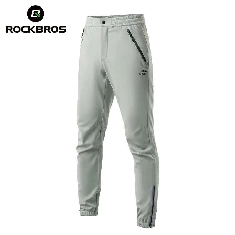Windproof Fleece Cycling Pants for Cold Weather Riding-YPK046-GR / Asian XL(EUR L)