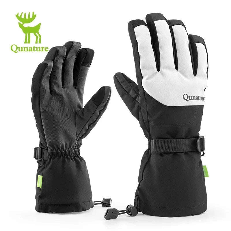 Windproof Insulated Ski Gloves with Touchscreen Fingertips-014-S350-WT / L