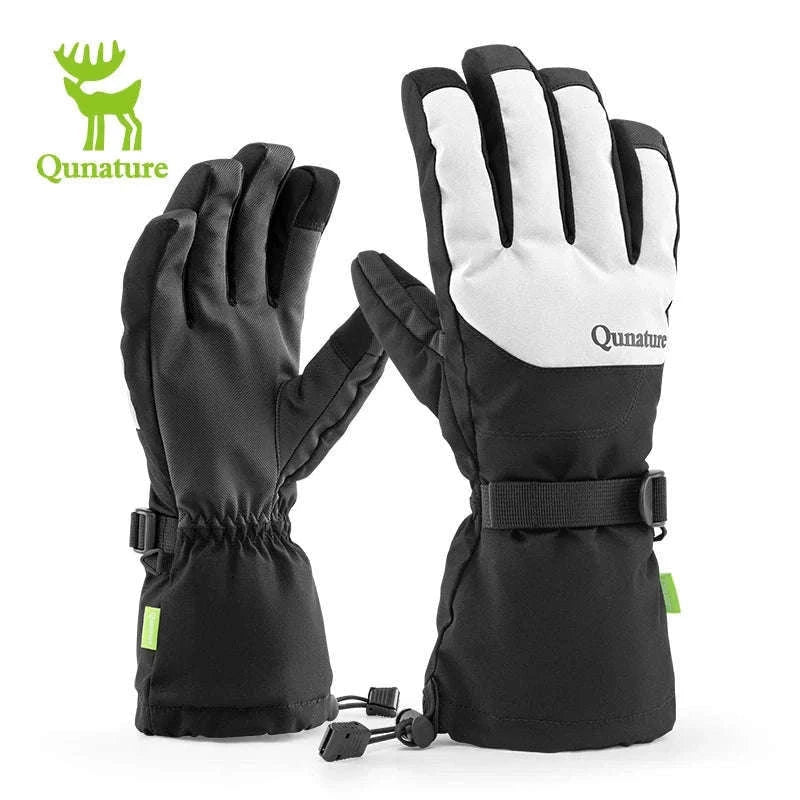 Windproof Insulated Ski Gloves with Touchscreen Fingertips-014-S350-WT / L