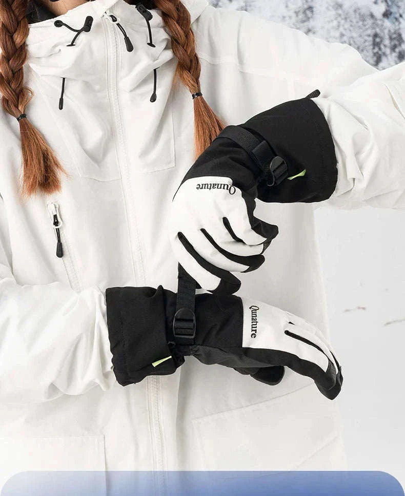 Windproof Insulated Ski Gloves with Touchscreen Fingertips-014-S350-WT / L
