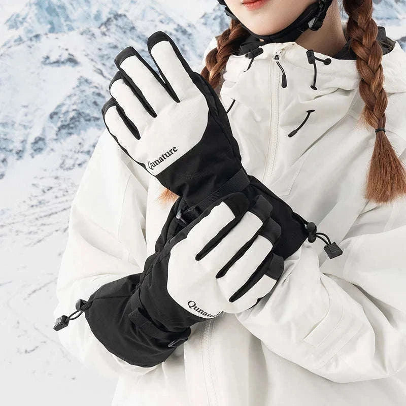Windproof Insulated Ski Gloves with Touchscreen Fingertips-014-S350-WT / L