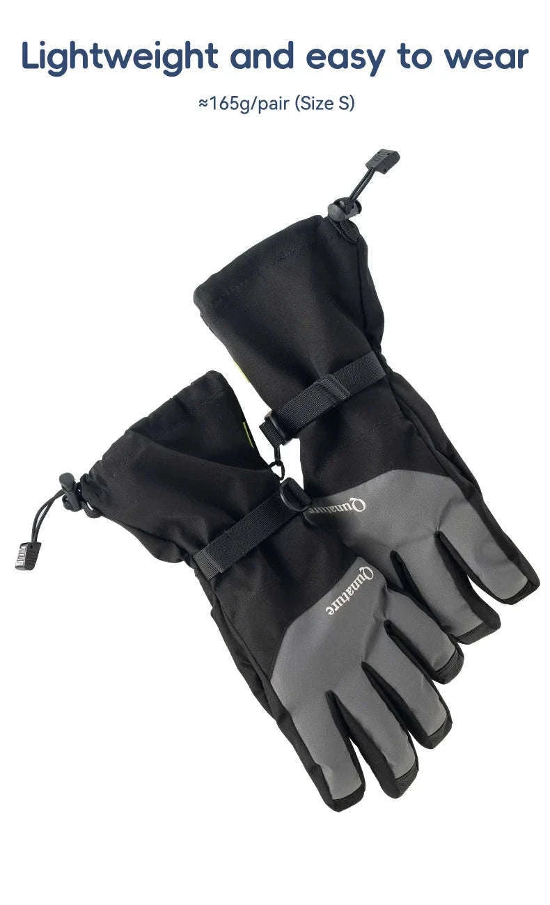 Windproof Insulated Ski Gloves with Touchscreen Fingertips-014-S350-WT / L