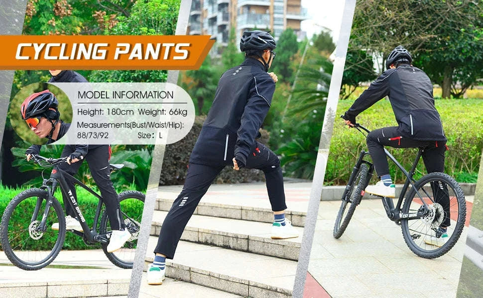 Windproof Quick‑Dry Cycling Pants for Active Outdoor Riding-XL / Black