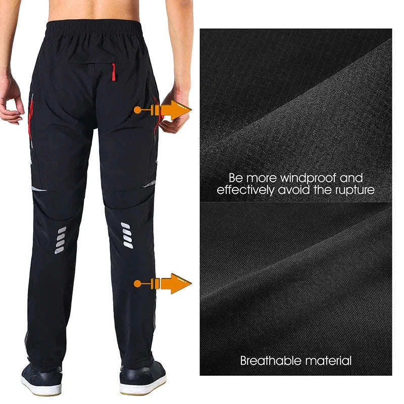 Windproof Quick‑Dry Cycling Pants for Active Outdoor Riding-XL / Black