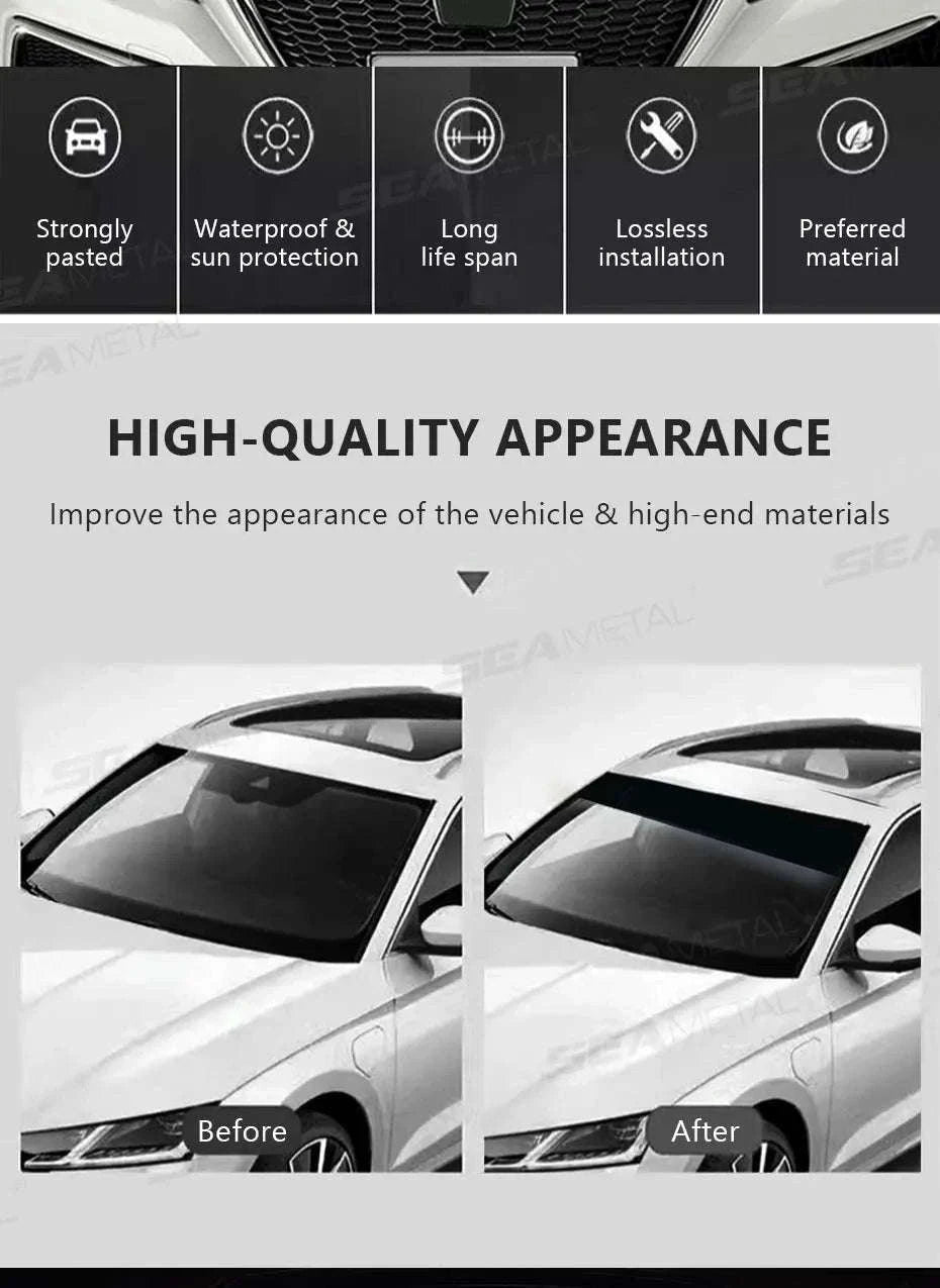 Windshield Sun Protection Sticker Car Window Sun Shade Cover-Matte black