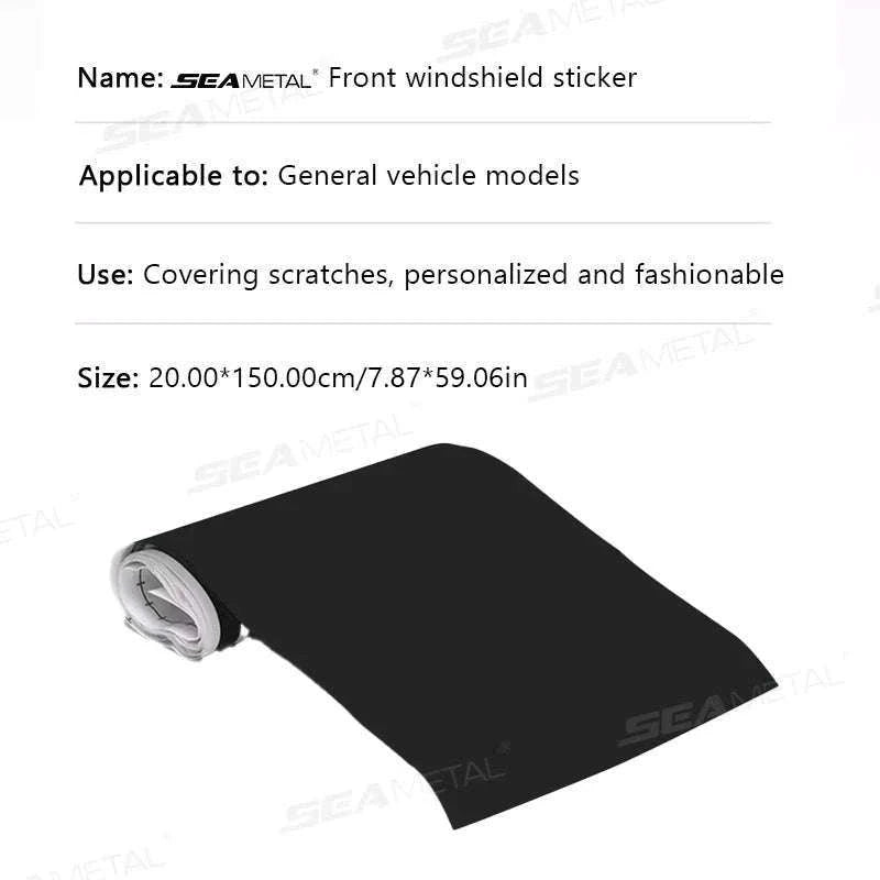 Windshield Sun Protection Sticker Car Window Sun Shade Cover-Matte black