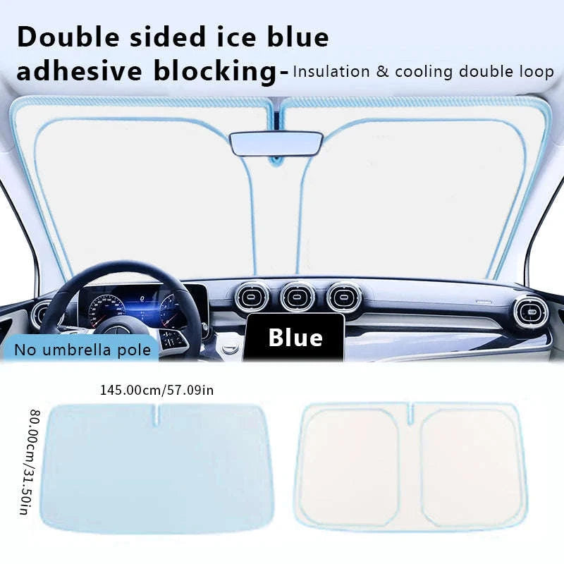 Windshield Sun Shade for Car Cooling and Sun Protection-Blue