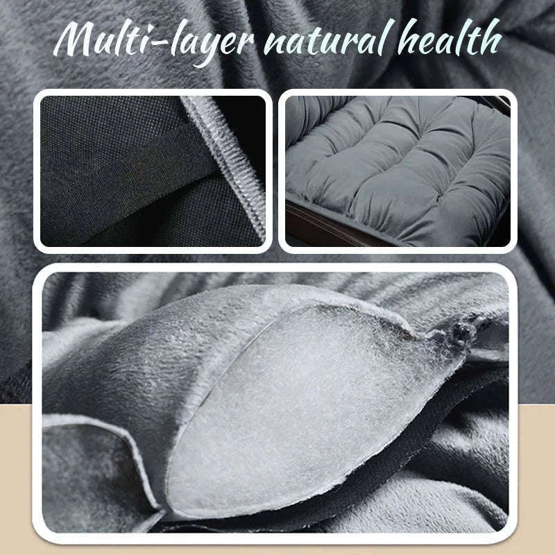Winter Car Seat Cover with Back Pad-Black front seat 1PC