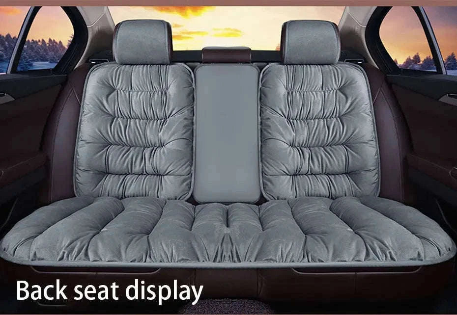 Winter Car Seat Cover with Back Pad-Black front seat 1PC