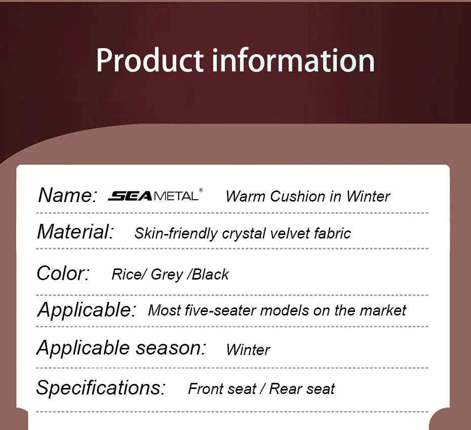 Winter Car Seat Cover with Back Pad-Black front seat 1PC