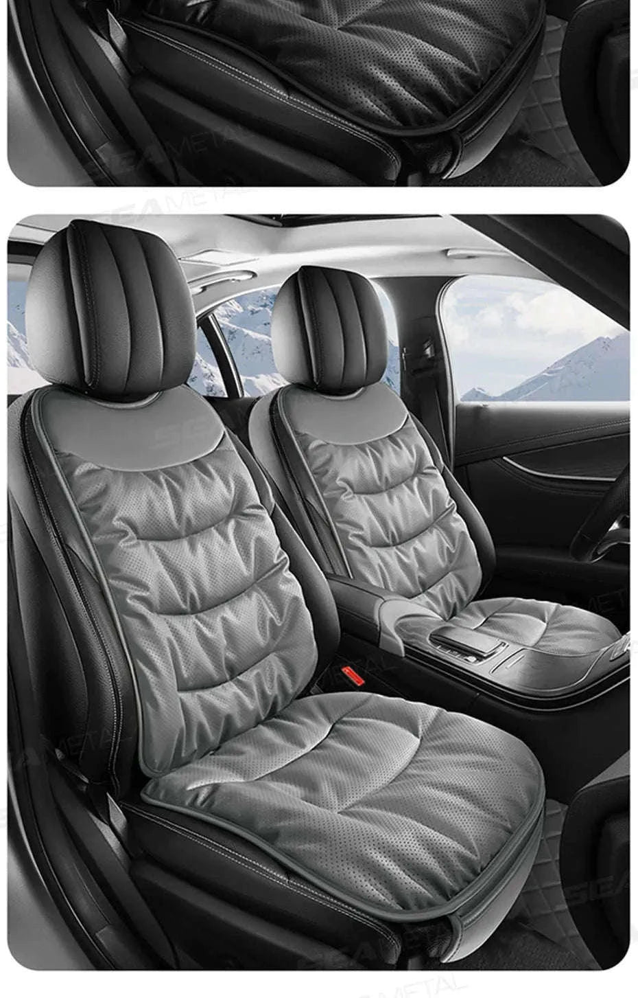 Winter Car Seat Cushion Cover Thick Thermal Plush Anti-Slip Universal-Bottom Black 1pc